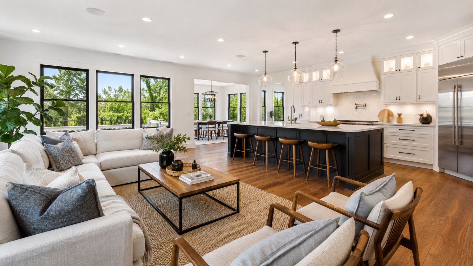 A bright, newly renovated home interior